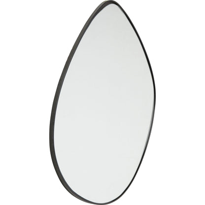 Organic-shaped wall mirror with a black frame, EVA Mirror 71x71cm.