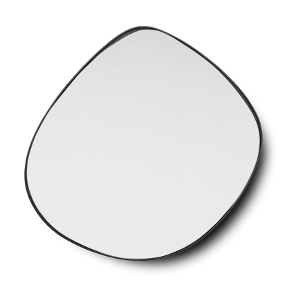 Organic-shaped wall mirror with a black frame, EVA Mirror 71x71cm.