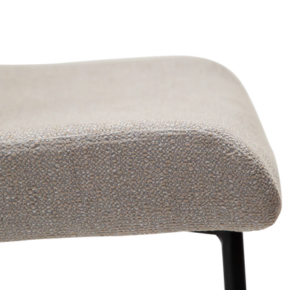 Kim Chair in grey cashmere bouclé fabric with black metal legs, designed by Sanne Protin