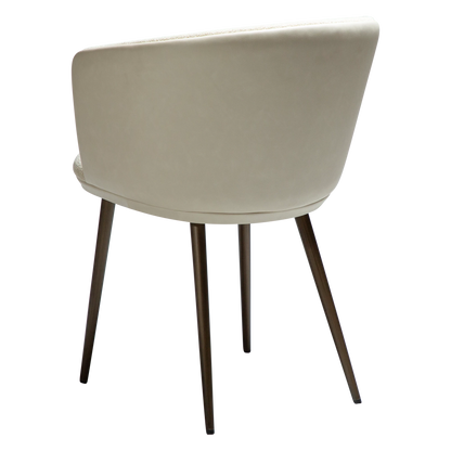 LIONEL Armchair in Frosted almond bouclé fabric with antique brass metal legs, combining elegance and comfort