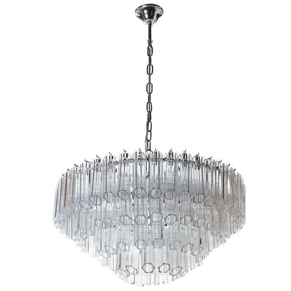 BRITNEY 4 Tier Tubular Chandelier with cascading glass pendants