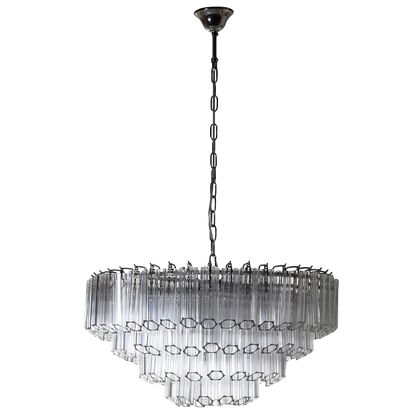 BRITNEY 4 Tier Tubular Chandelier with cascading glass pendants