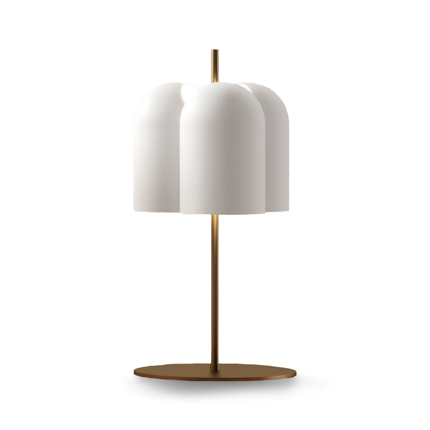 RACHEL Table Lamp with matt brass base and white shade or matt black finish