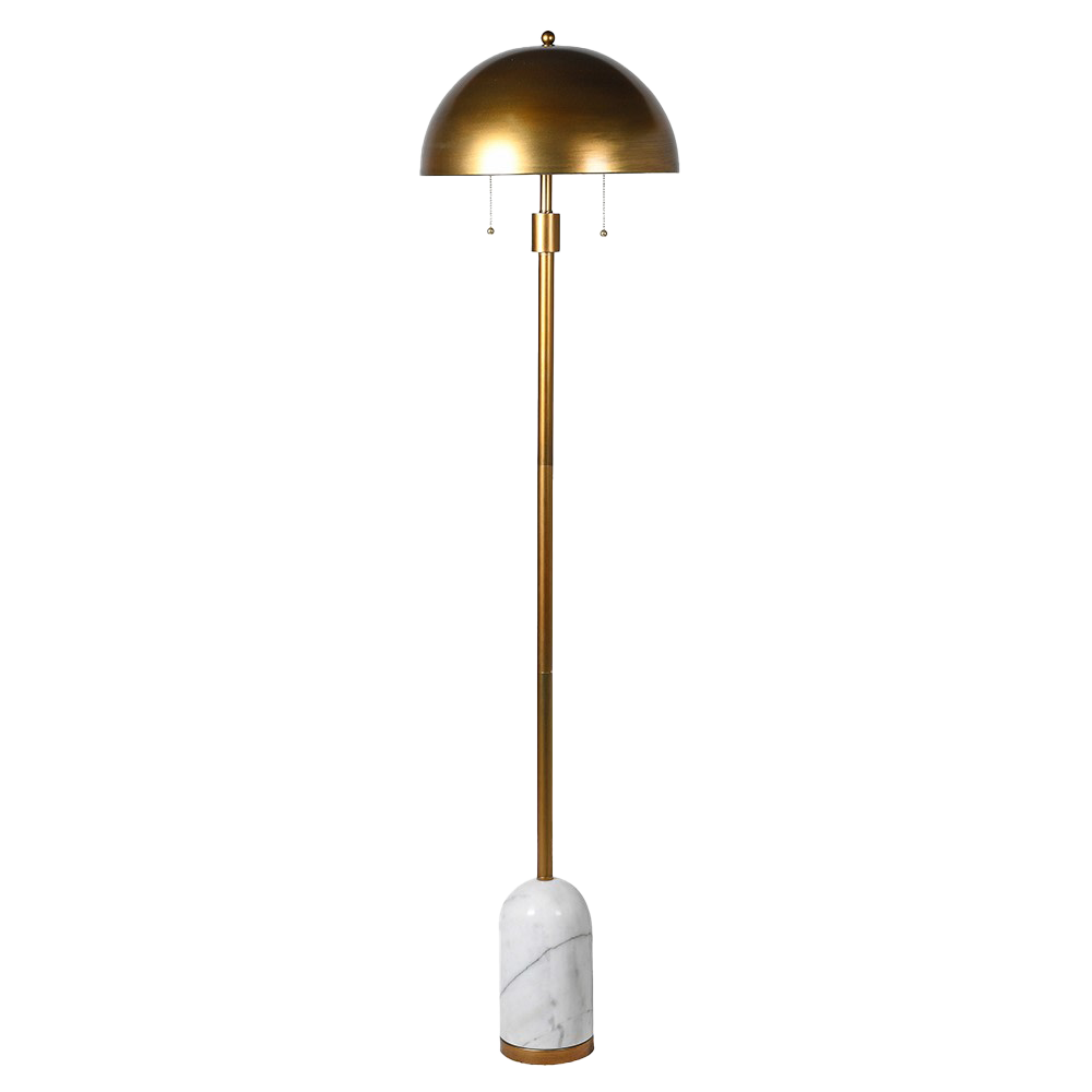 DAKOTA Gold Dome Floor Lamp with a luxurious marble base, providing elegant and sophisticated lighting for any room