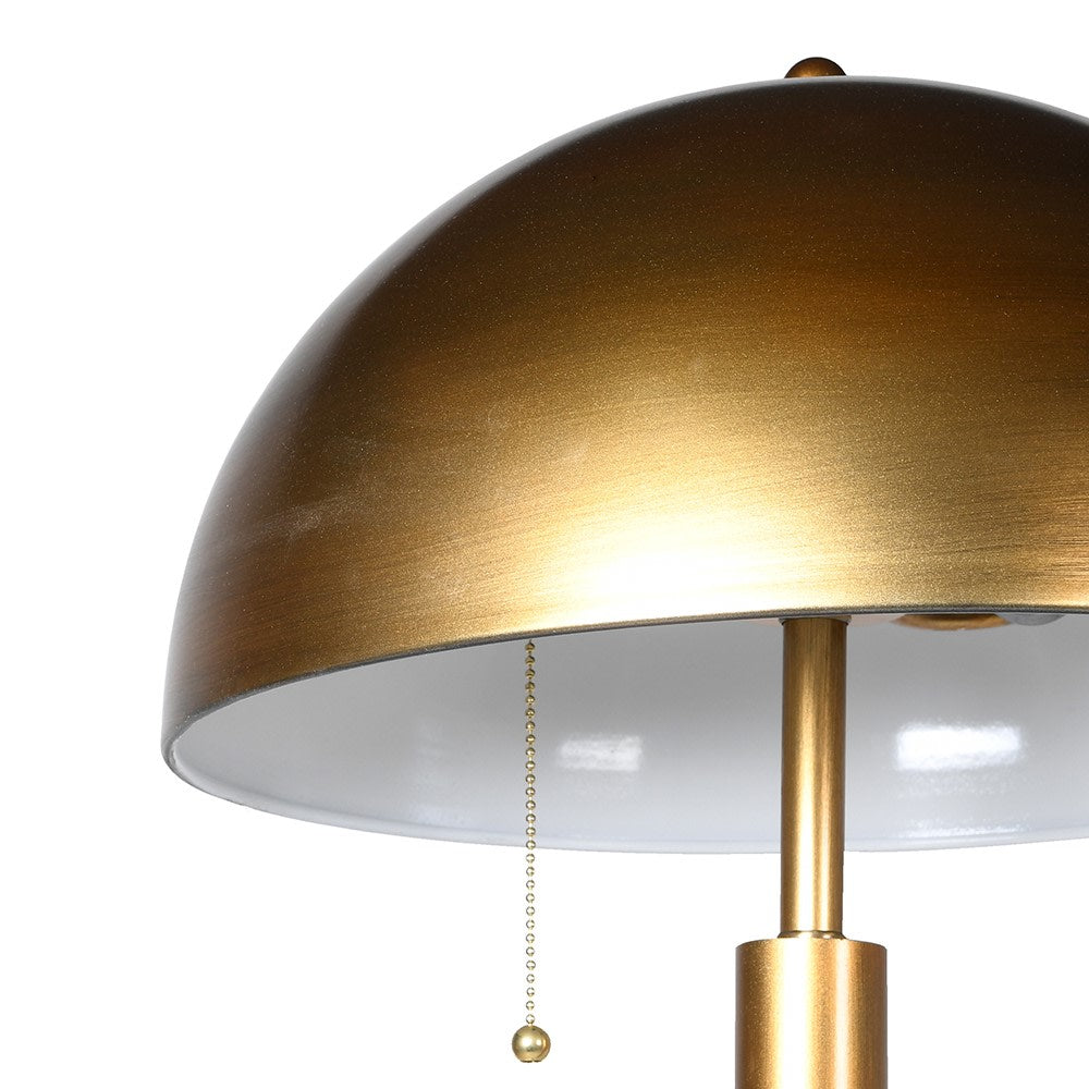 DAKOTA Gold Dome Floor Lamp with a luxurious marble base, providing elegant and sophisticated lighting for any room