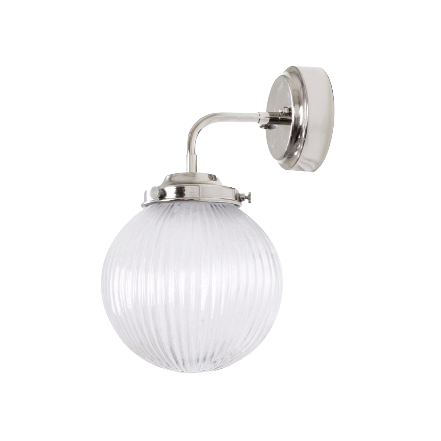 Manuela wall lamp with brass or nickel finish and clear ribbed glass – AK Interior Living