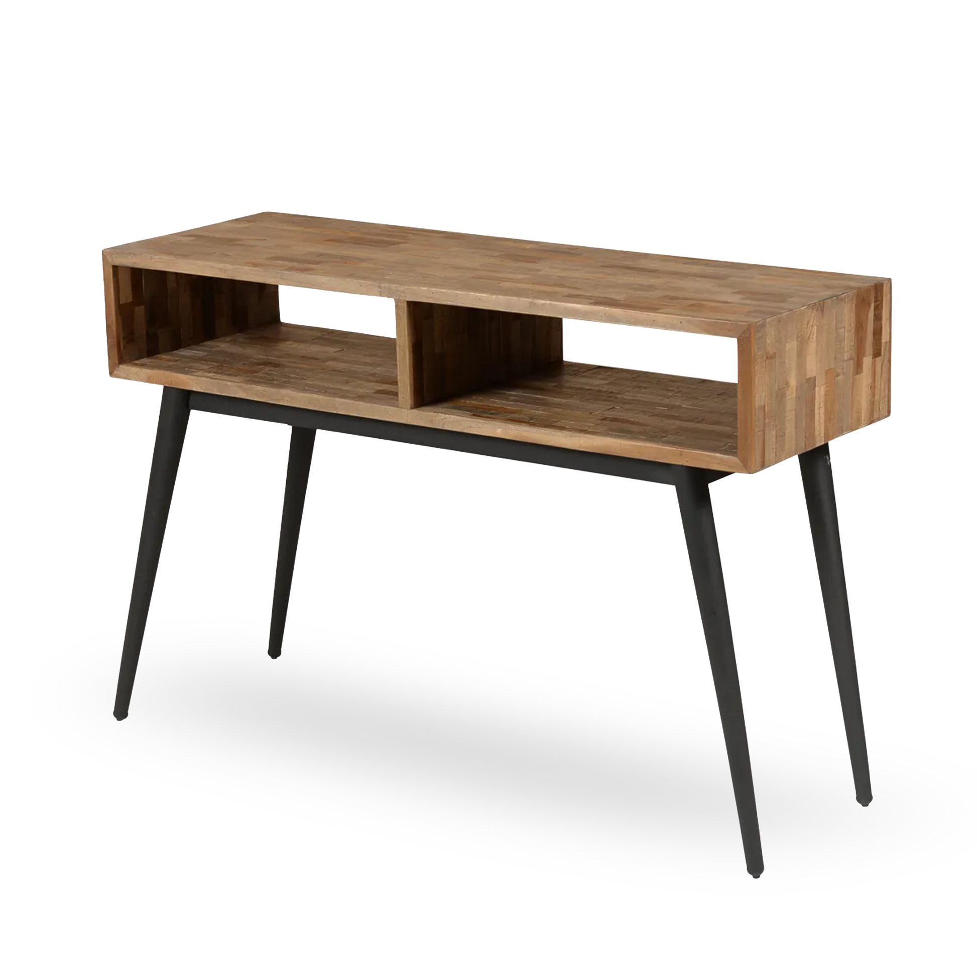 Lucia wooden console table with 2 niches and black legs – AK Interior Living