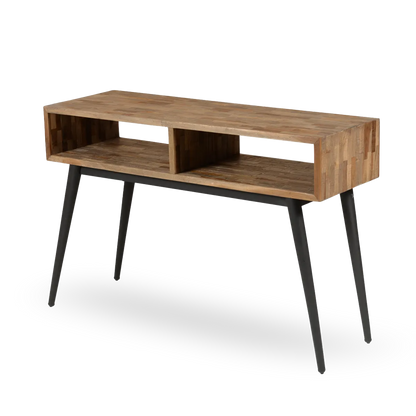 Lucia wooden console table with 2 niches and black legs – AK Interior Living