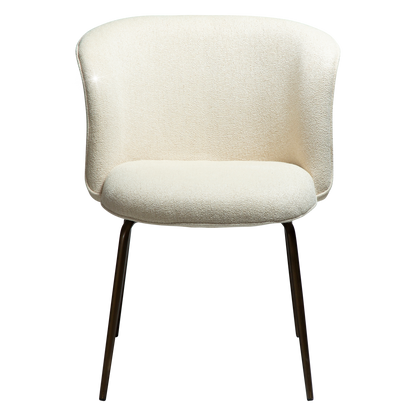 KAY dining chair – curved back design with shimmering fabric and padded seat | AK Interior Living