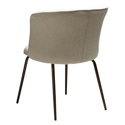 KAY dining chair – curved back design with shimmering fabric and padded seat | AK Interior Living