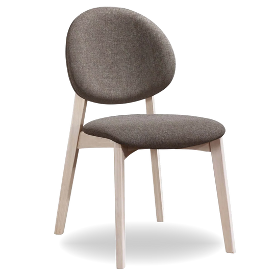 DOLI dining chair with fabric upholstery and natural oak legs