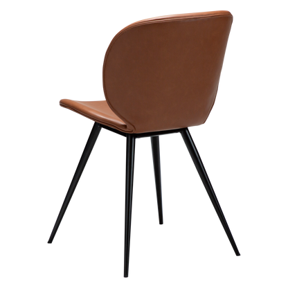 GINA dining chair – faux leather seat with curved back and conical legs | AK Interior Living