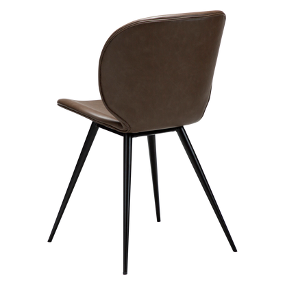 GINA dining chair – faux leather seat with curved back and conical legs | AK Interior Living