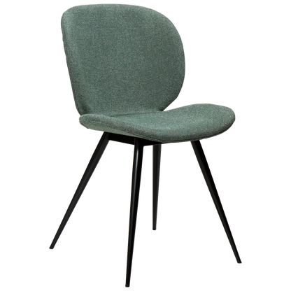 GAIA fabric upholstered dining chair with sculpted seat and tapered legs from AK Interior Living