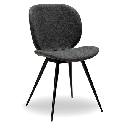 GAIA fabric upholstered dining chair with sculpted seat and tapered legs from AK Interior Living