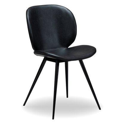 GINA dining chair – faux leather seat with curved back and conical legs | AK Interior Living