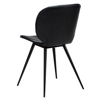 GINA dining chair – faux leather seat with curved back and conical legs | AK Interior Living
