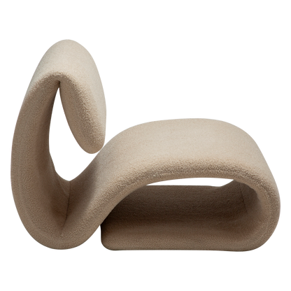 GLIMMER sculptural lounge chair with shimmering fabric and curved design from AK Interior Living