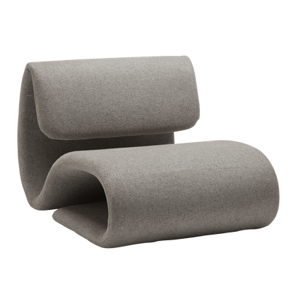 BEBE sculptural upholstered lounge chair with curved silhouette from AK Interior Living