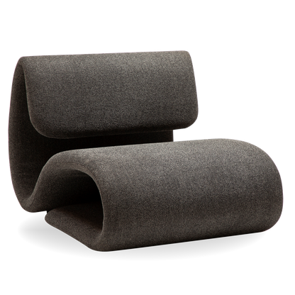 BEBE sculptural upholstered lounge chair with curved silhouette from AK Interior Living