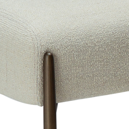 SALMA bone white bouclé footstool with antique brass legs from AK Interior Living
