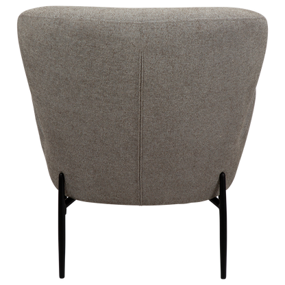 DONNA pebble earth bouclé lounge chair with curved backrest and black legs from AK Interior Living