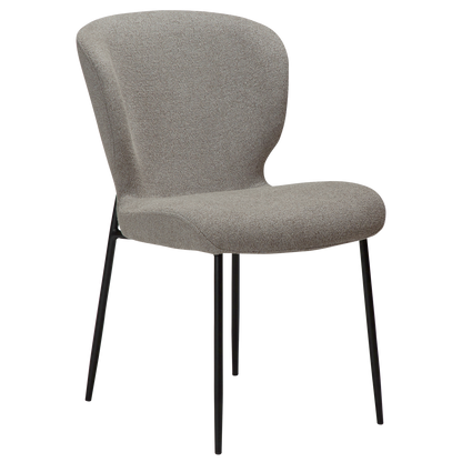 SAB dining chair in bouclé with black metal legs – AK Interior Living