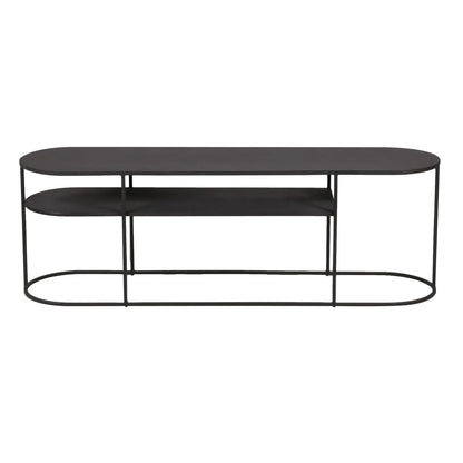 MAEVE black metal coffee table with lower shelf, ideal for contemporary living room settings