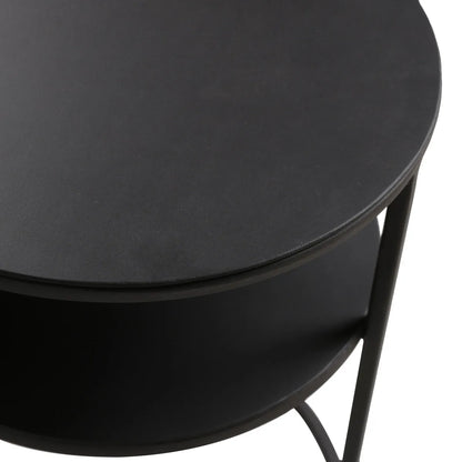 MAEVE black metal coffee table with lower shelf, ideal for contemporary living room settings