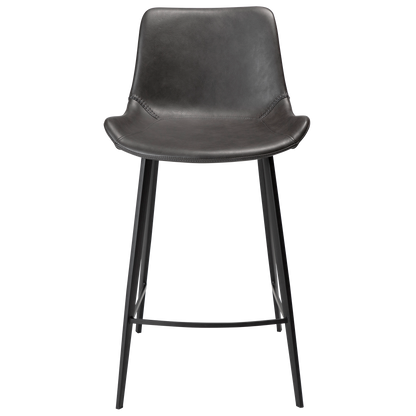 HUGH counter stool in vintage grey artificial leather with black legs – AK Interior Living