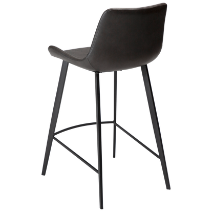 HUGH counter stool in vintage grey artificial leather with black legs – AK Interior Living