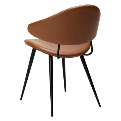 ANT leather dining chair with pointed backrest and black conical legs from AK Interior Living