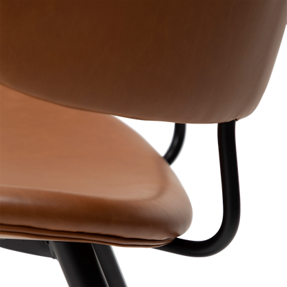 ANT leather dining chair with pointed backrest and black conical legs from AK Interior Living