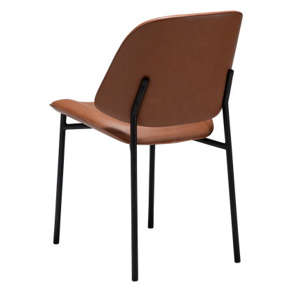 UMA leather dining chair with curved seat and black legs from AK Interior Living