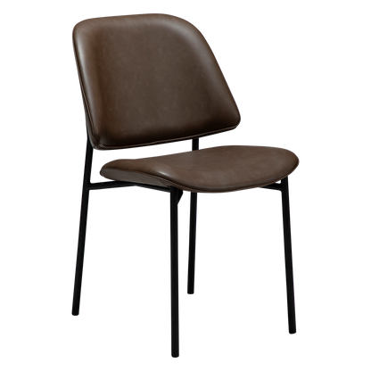 UMA leather dining chair with curved seat and black legs from AK Interior Living