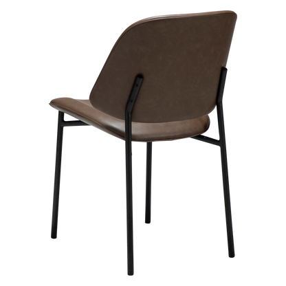 UMA leather dining chair with curved seat and black legs from AK Interior Living