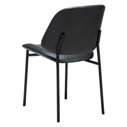UMA leather dining chair with curved seat and black legs from AK Interior Living