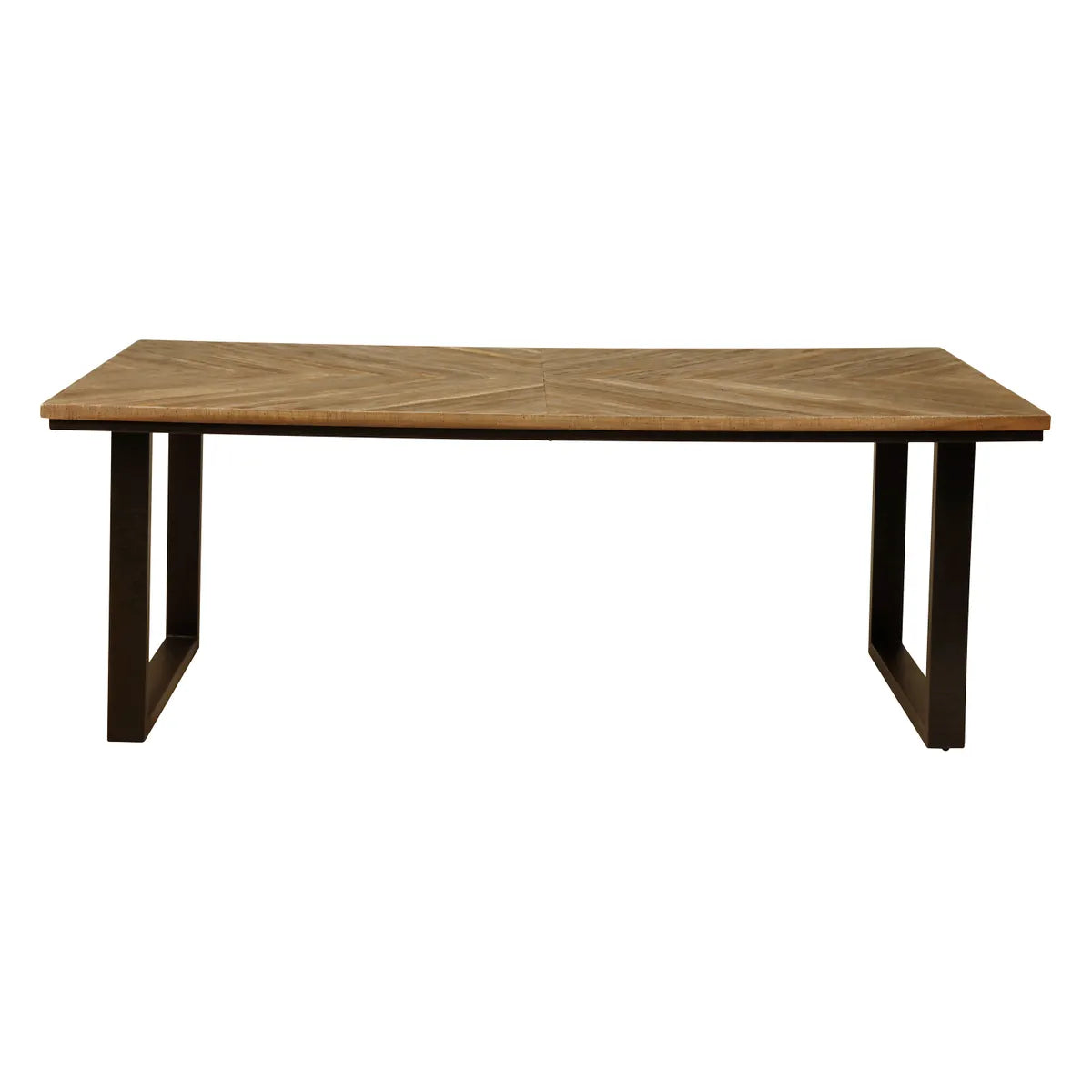 Álvaro Reclaimed Teak Dining Table 200 cm with metal legs and natural wood top