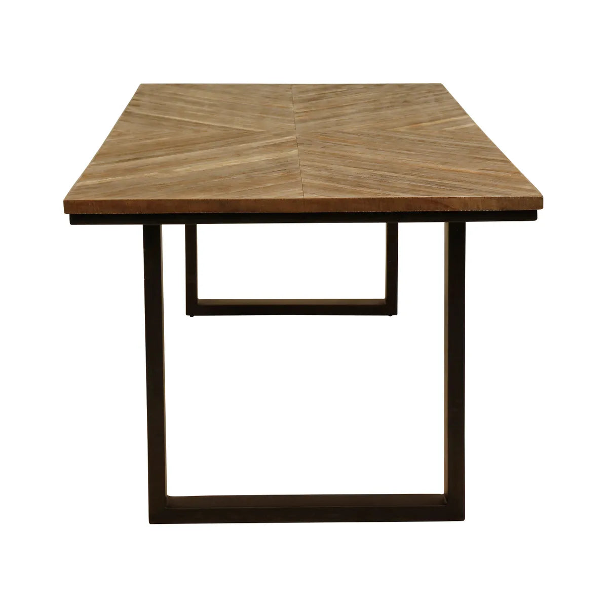 Álvaro Reclaimed Teak Dining Table 200 cm with metal legs and natural wood top
