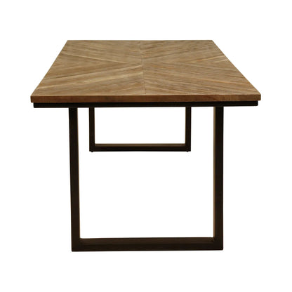 Álvaro Reclaimed Teak Dining Table 200 cm with metal legs and natural wood top